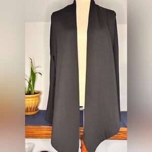 Soul Flower Women’s Organic Cotton Cardigan Black Ladies Drape Open Front
